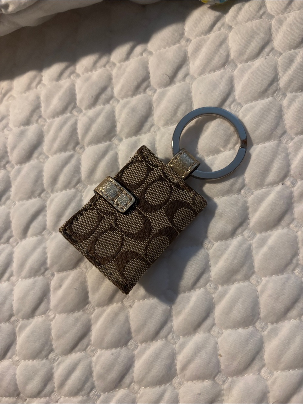 Coach Brown and Beige Vintage Picture Frame Key/Bag Charm - Picture 2 of 4